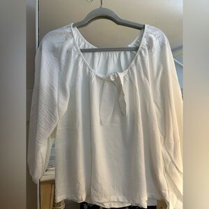 NEW Breathable Cloud Light Ivory Pajama Pjs Ruffle Long Sleeve Top S